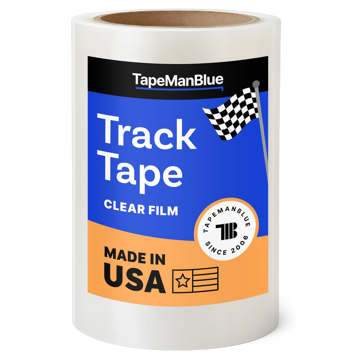 TapeManBlue track tape 6in-100ft roll protects paint during track days.