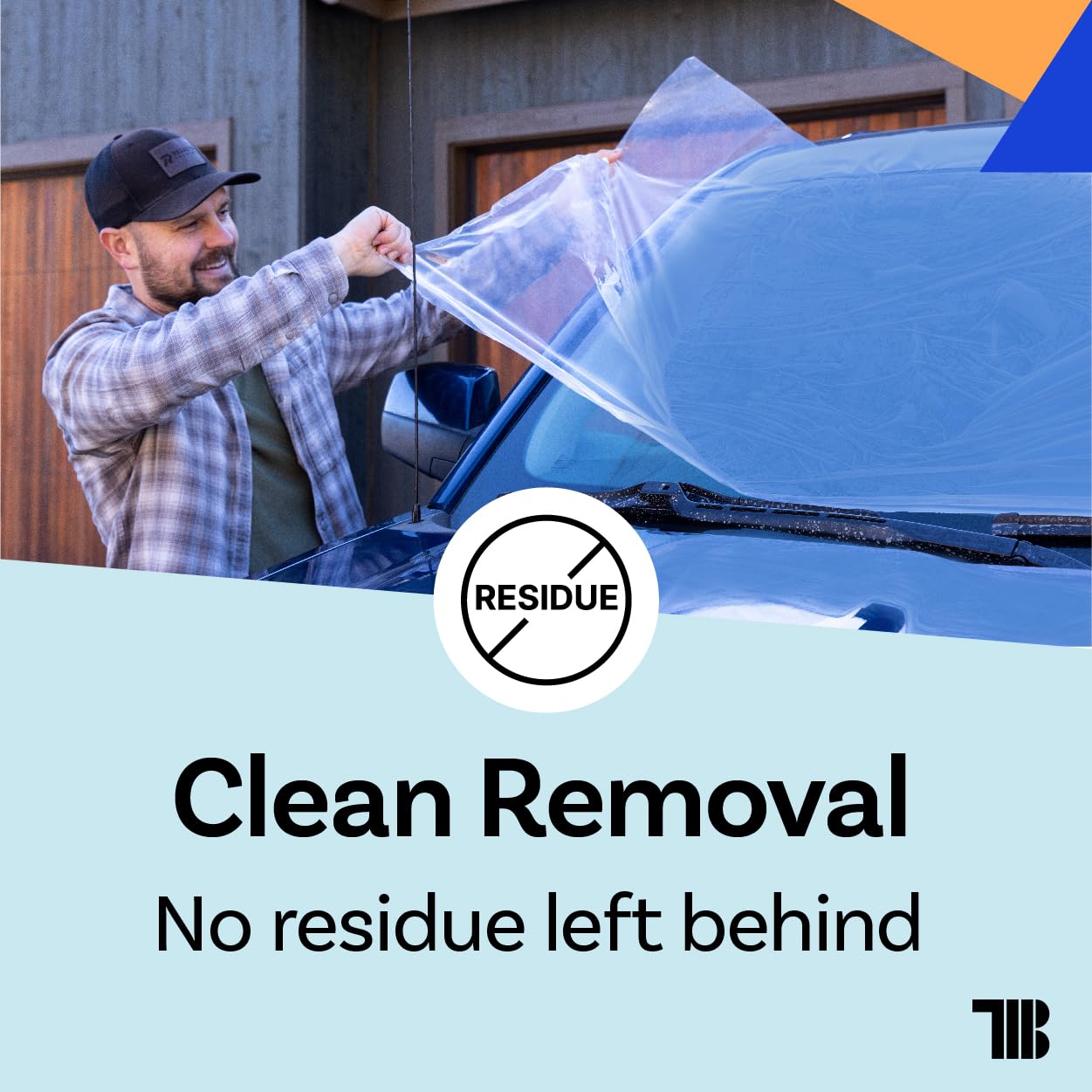 TapeManBlue weather-guard wrap resists tearing during application