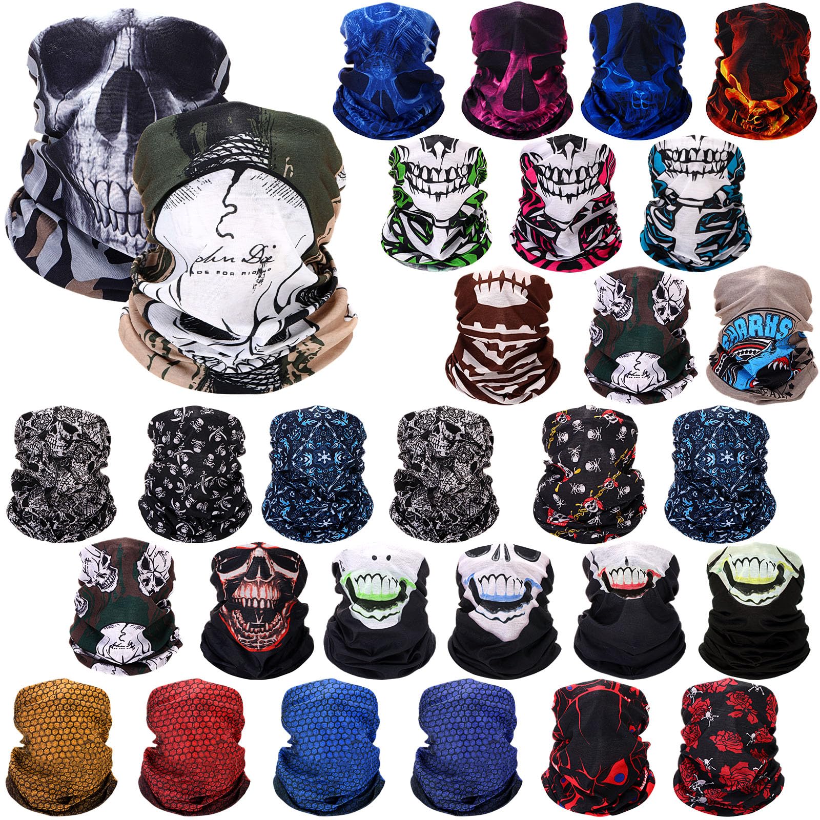 Tarpop skull face mask set of 30 for Halloween cosplay and everyday comfort