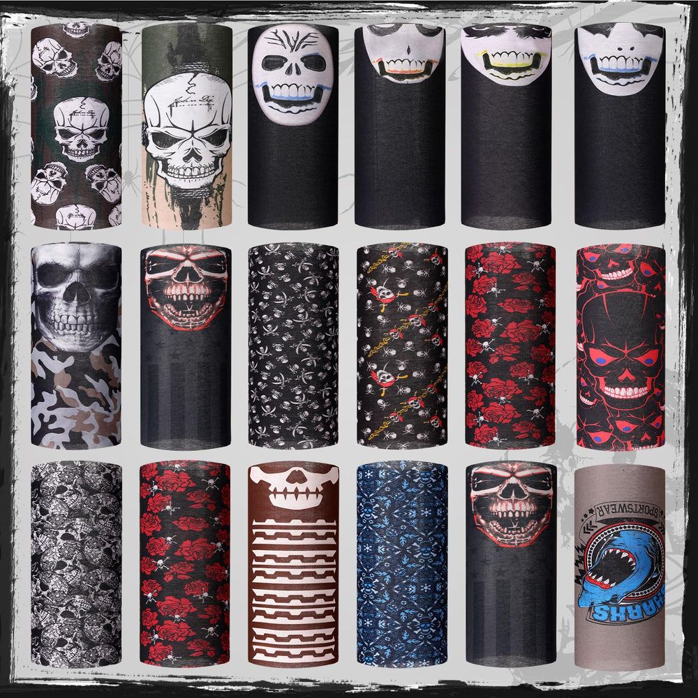 Tarpop skull-pattern balaclava for cosplay and light sun protection