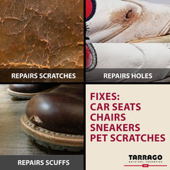 Restored leather surface after drying for a seamless finish with Tarrago