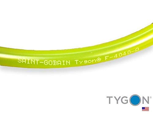 Tarsons Tygon F-4040-A yellow tubing shown with visible flow for quick checks.