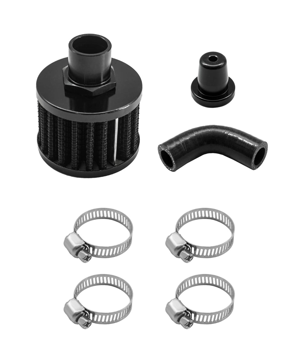 Taruimoo crankcase filter element kit with hose bracket and clamps, helps Dodge Cummins 6.7L maintain clean airflow.