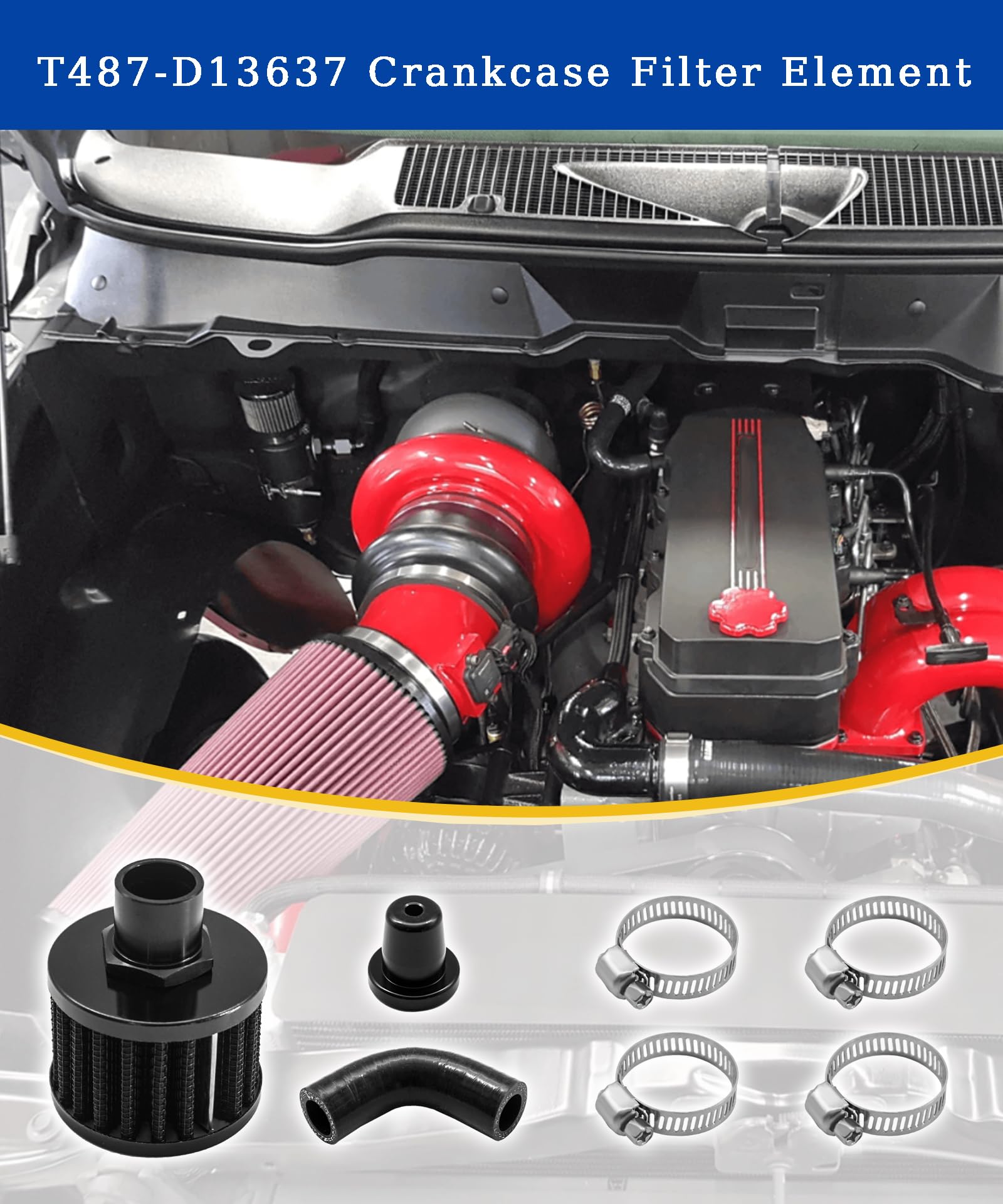Taruimoo hose for crankcase filter element, ensures secure fit and smooth air routing.