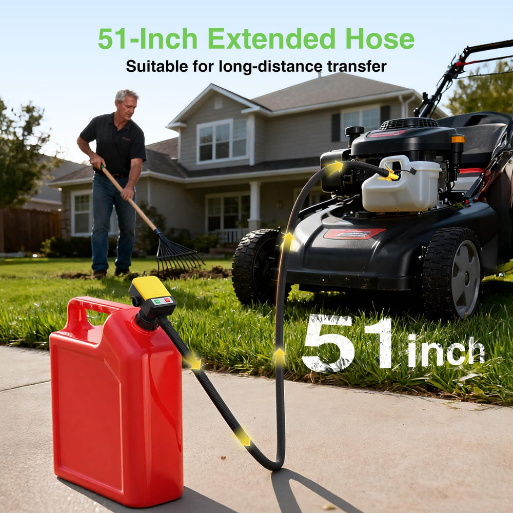 TaskStar 51-inch hose extends reach for distant containers.