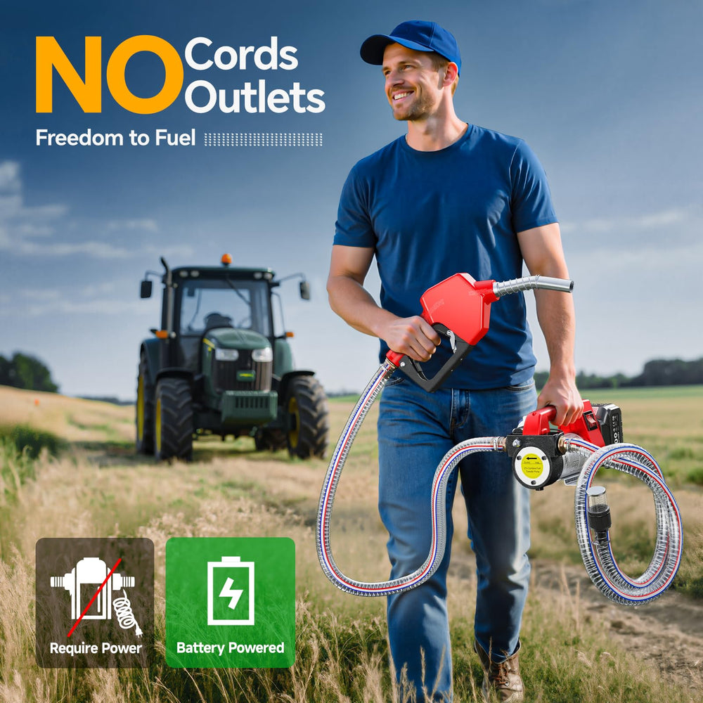 TaskStar cordless field-use pump ready on the job site.