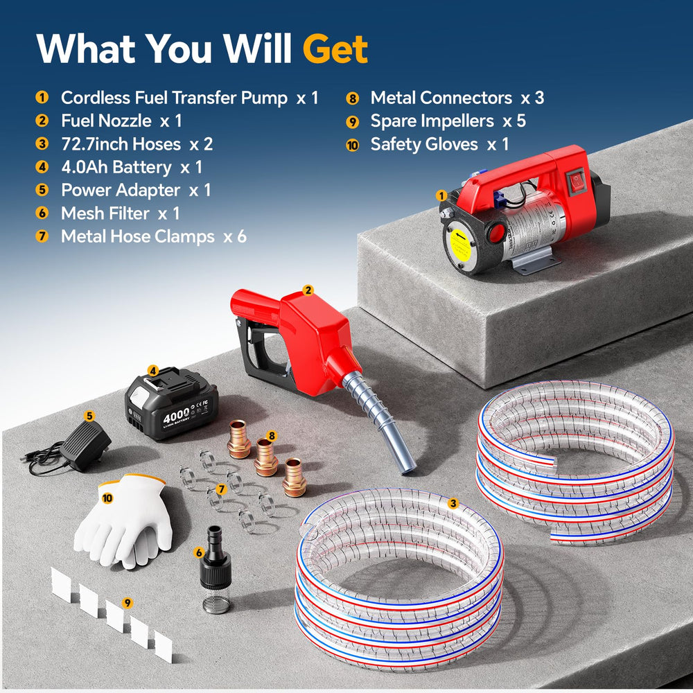 TaskStar diesel-kerosene-transfer setup avoiding gasoline or water.