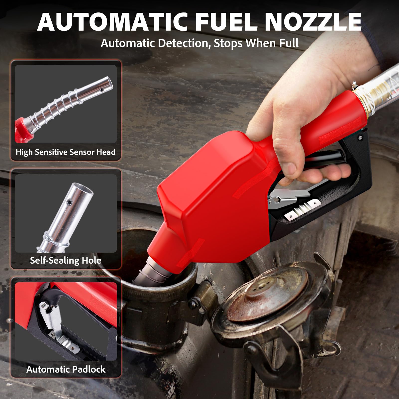TaskStar self-sealing nozzle shown with secure shut-off feature.