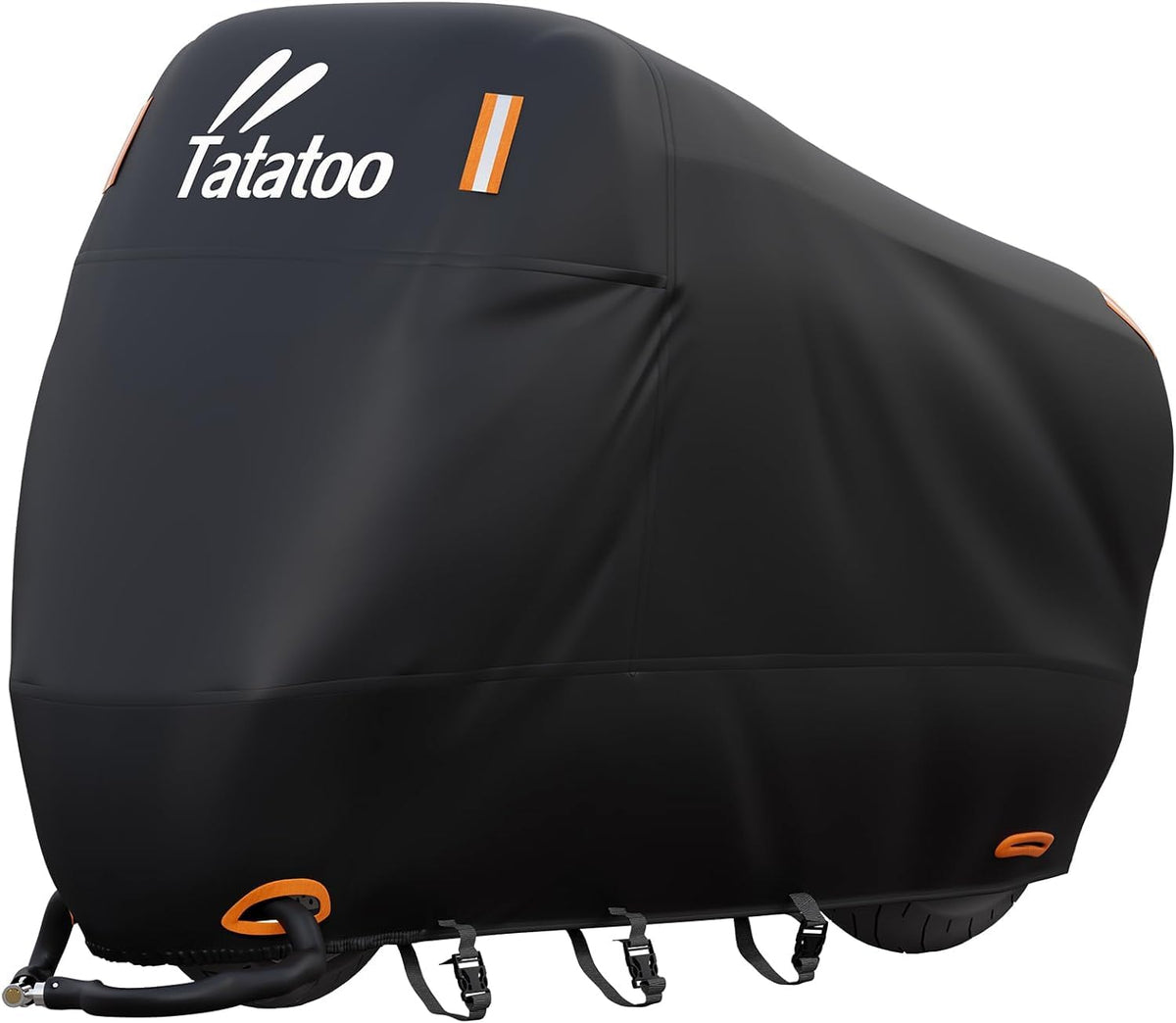 TATATOO motorcycle cover waterproof outdoors protecting a cruiser from rain