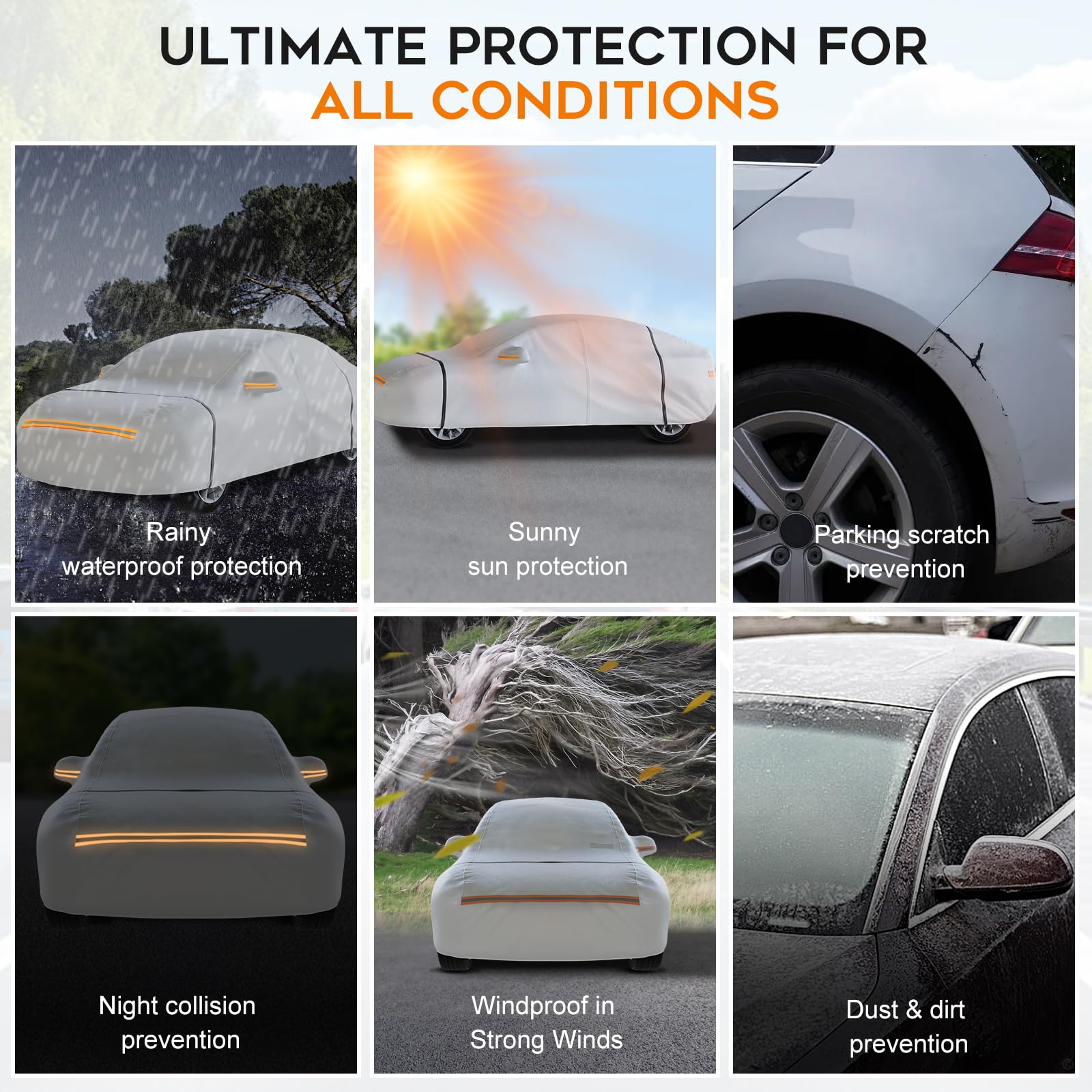 TATATOO car cover fits sedans up to 213 inches