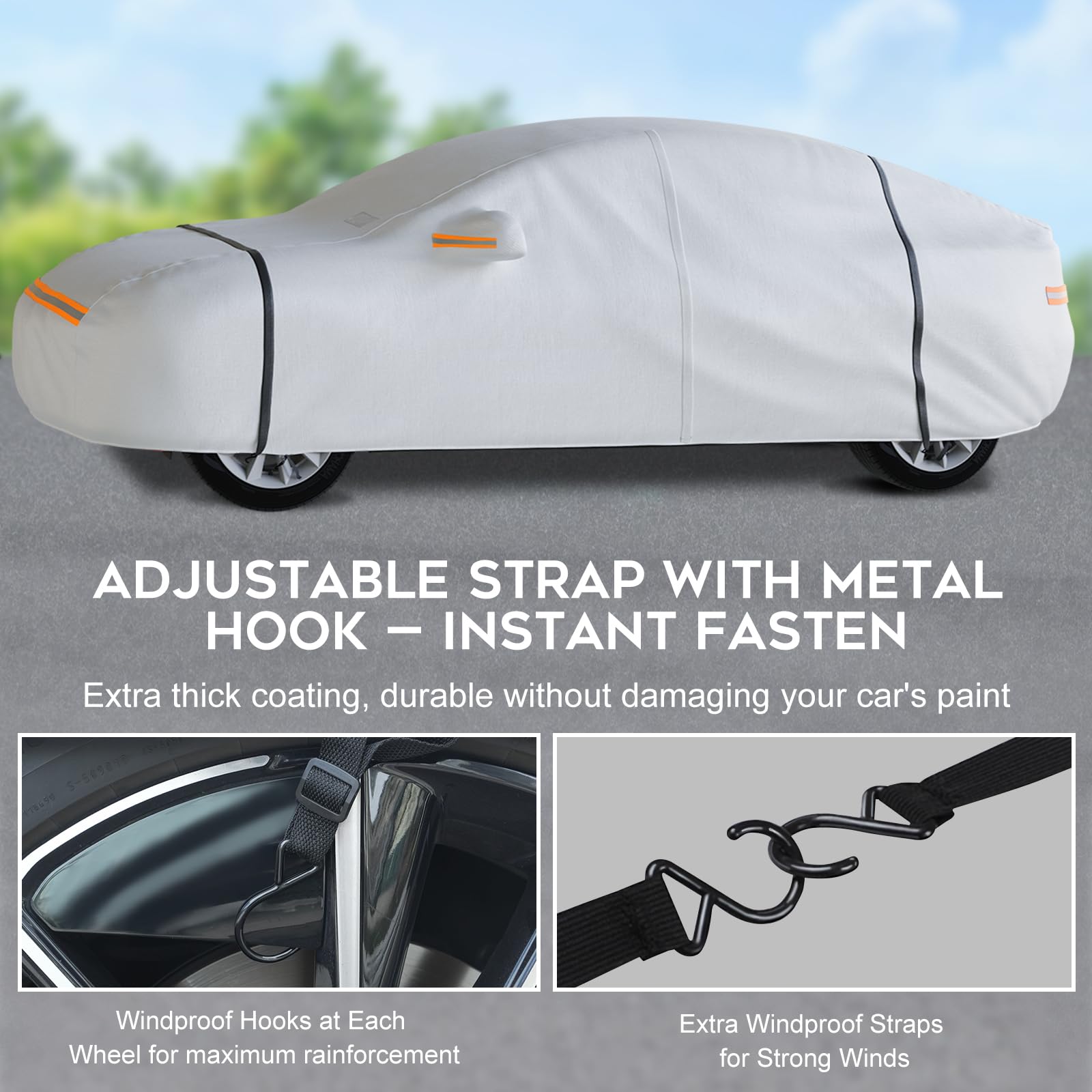TATATOO car cover reflective strips boost night-time visibility