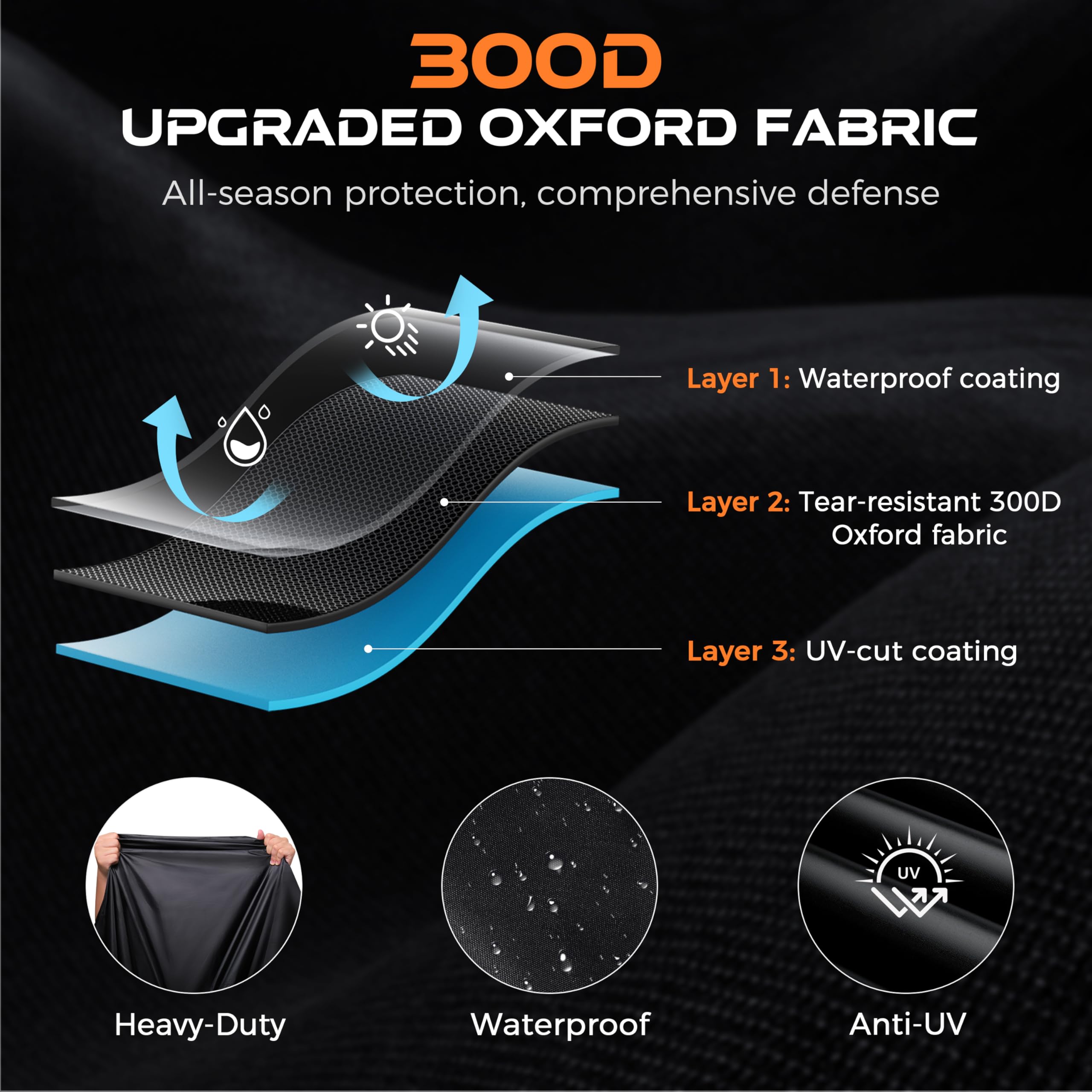 TATATOO cover with waterproof coating shielding motorcycle from rain and moisture