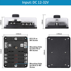 Tatida fuse block with six ground busbars and LED indicator