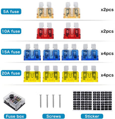 Tatida compact fuse box showing fuses and wiring layout