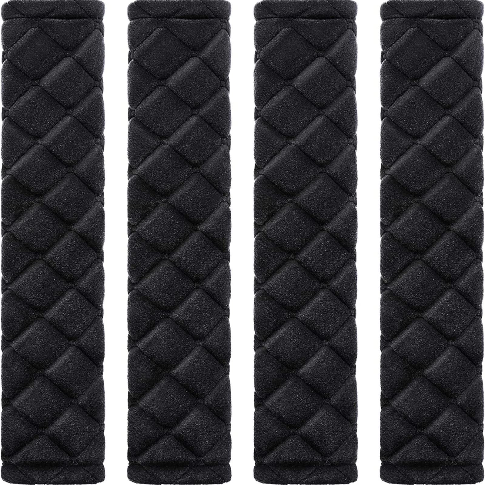 Tatuo 4-pack seat belt pads in black offer soft shoulder comfort during drives.