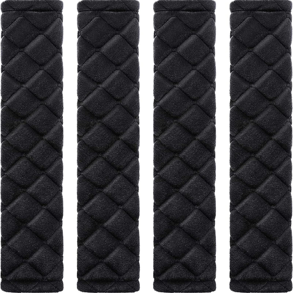 Tatuo 4-pack seat belt pads in black offer soft shoulder comfort during drives.