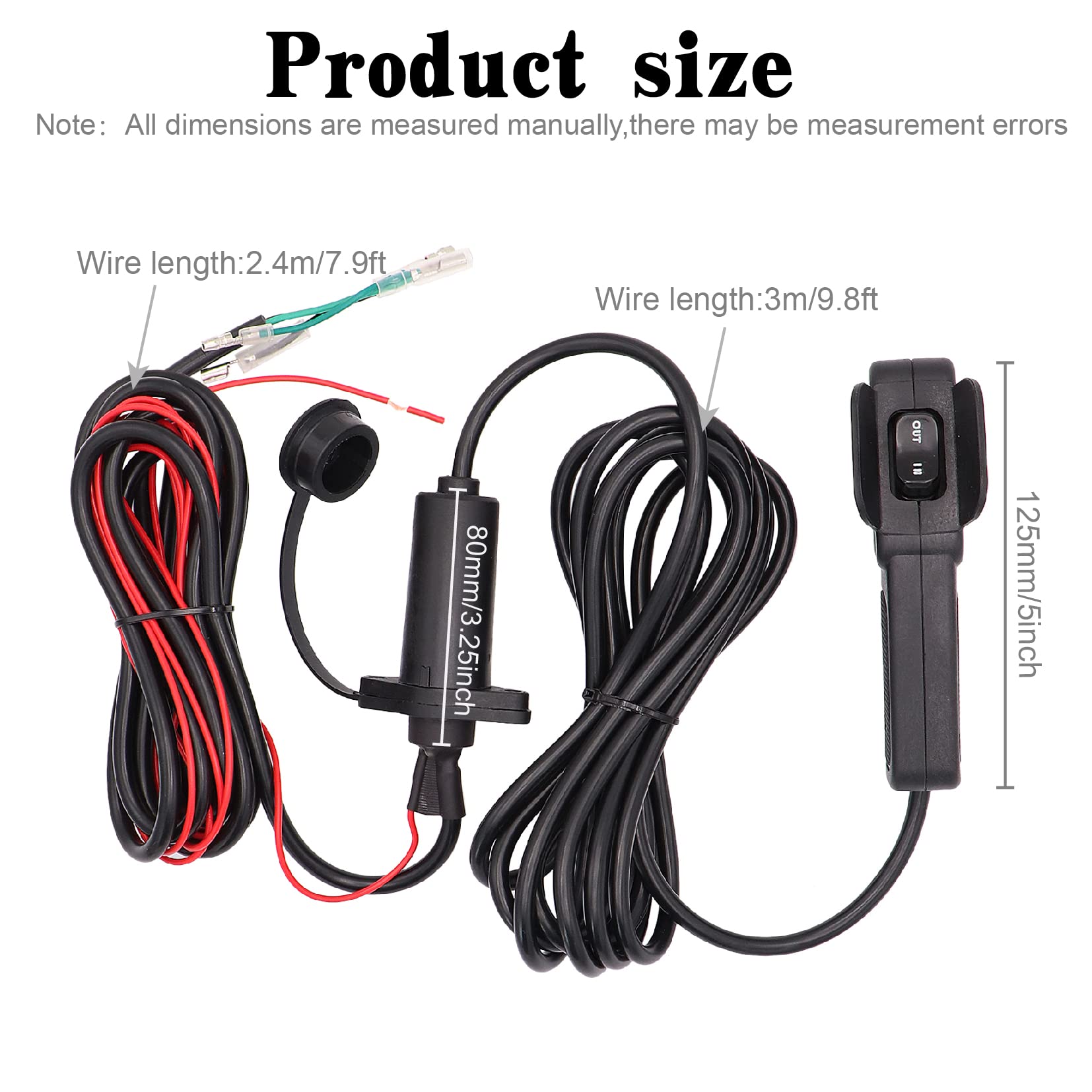 Taukealugs 10 ft control cable enables safe distant operation.