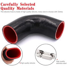 Taukealugs silicone hose, 2in ID, flexible for tight engine routes.