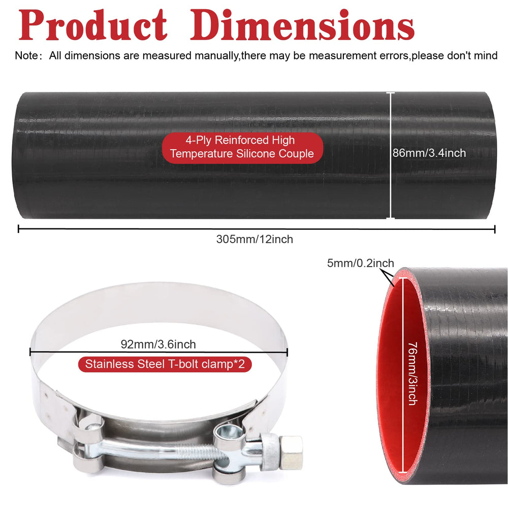 Taukealugs 4-ply silicone hose shows 5mm thickness for durability.