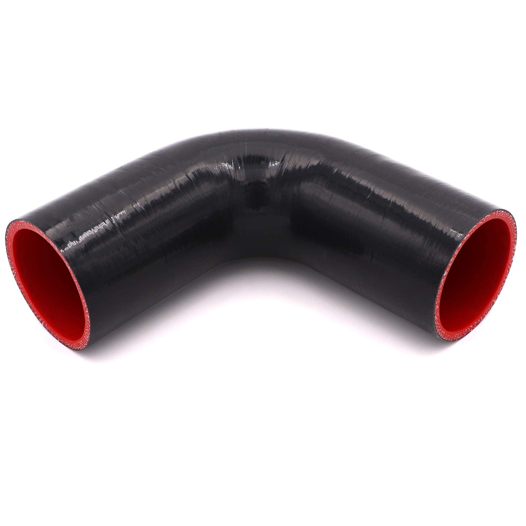 Taukealugs silicone 4-ply elbow hose for universal 90-degree connections.