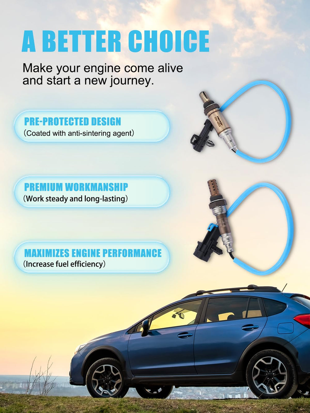 TAUTOY oxygen sensor packaging shows four-sensor kit contents.