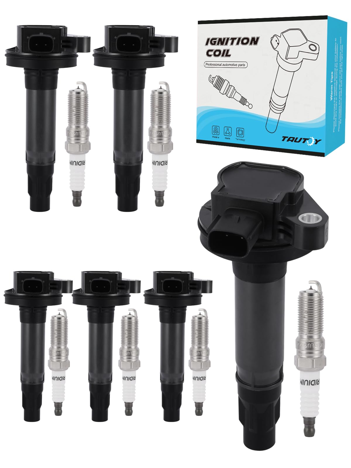 TAUTOY UF553 DG520 ignition coil pack close-up for durable ignition in 3.5L and 3.7L engines