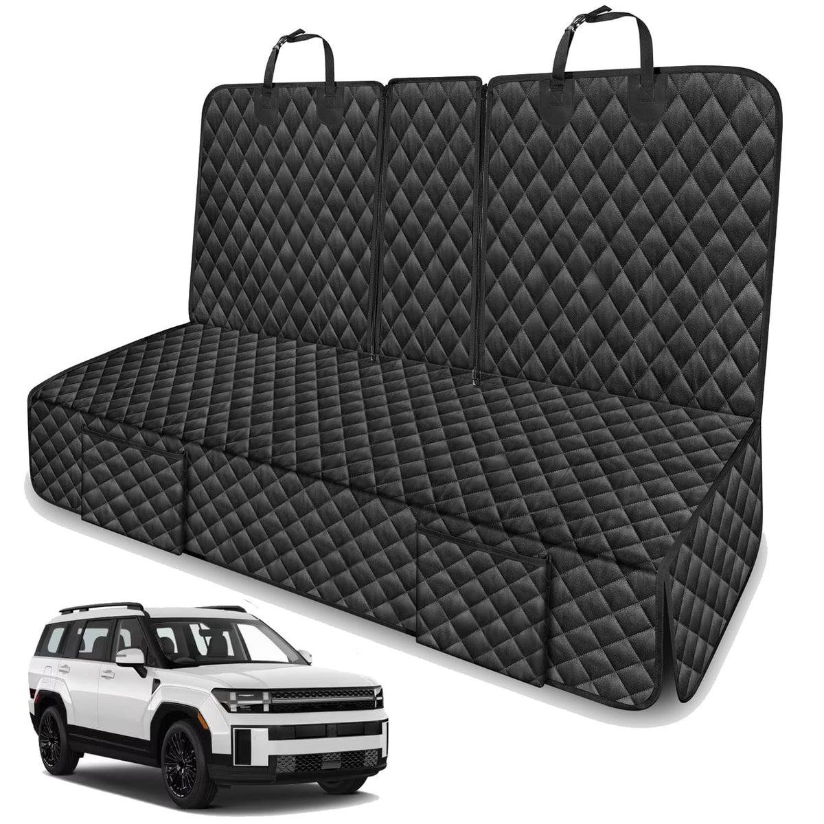 TAUYANG backseat-fit dog cover for Hyundai Santa Fe protects upholstery from pets and dirt