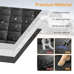 TAUYANG seat cover security anchors and belt openings for safe harness use.