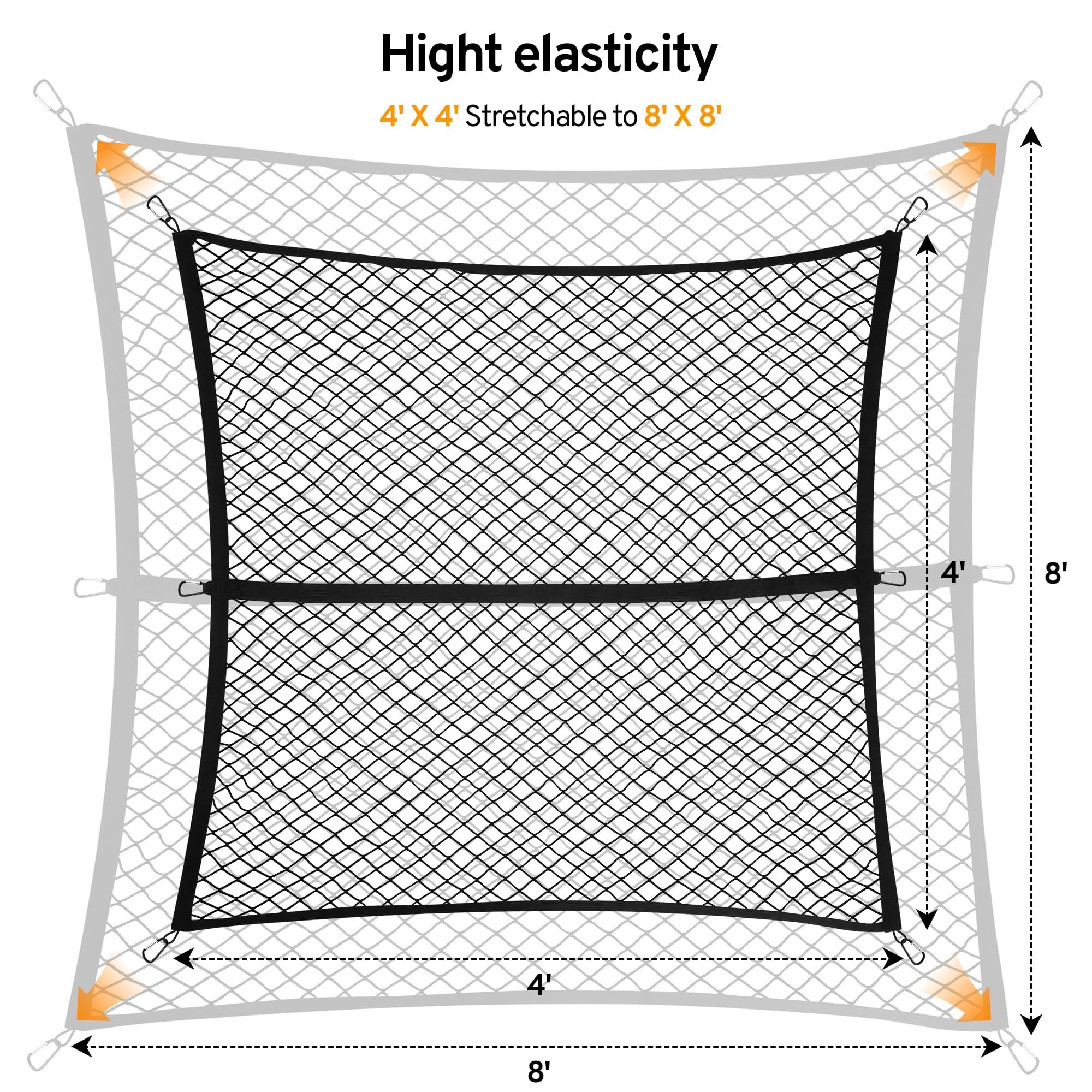TAUYANG Honda Ridgeline bed net demonstrates adjustable coverage for various cargo shapes.