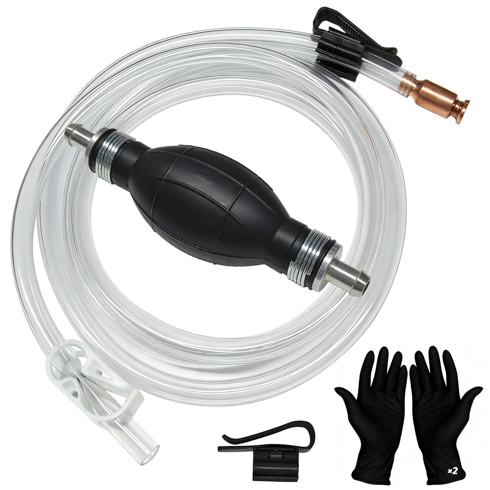 TaxRatinER fuel transfer pump with grenade-style hand pump for spill-free fueling.