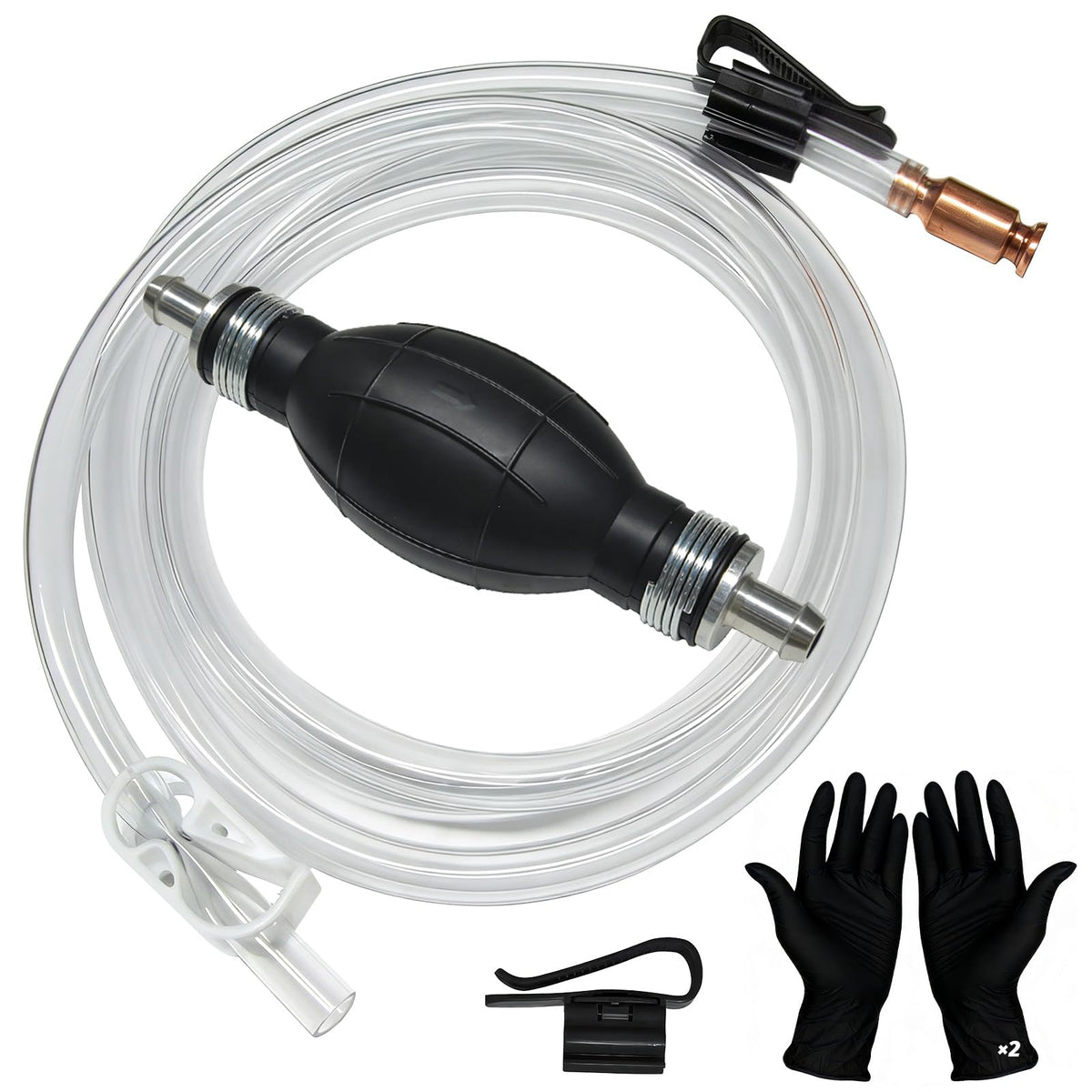 TaxRatinER fuel transfer pump with grenade-style hand pump for spill-free fueling.