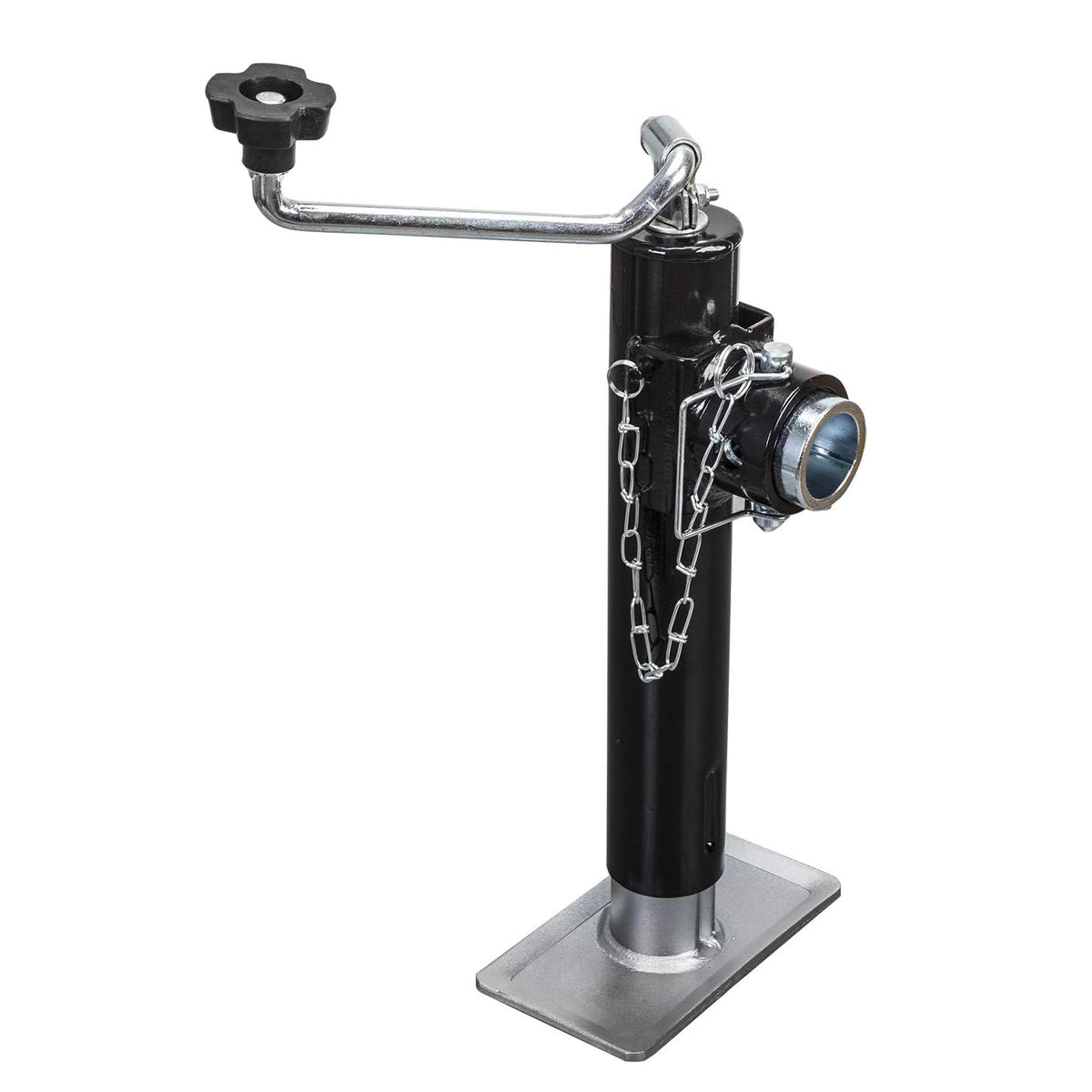 TCE ATR39003U swing-back trailer jack lifting a heavy trailer with control