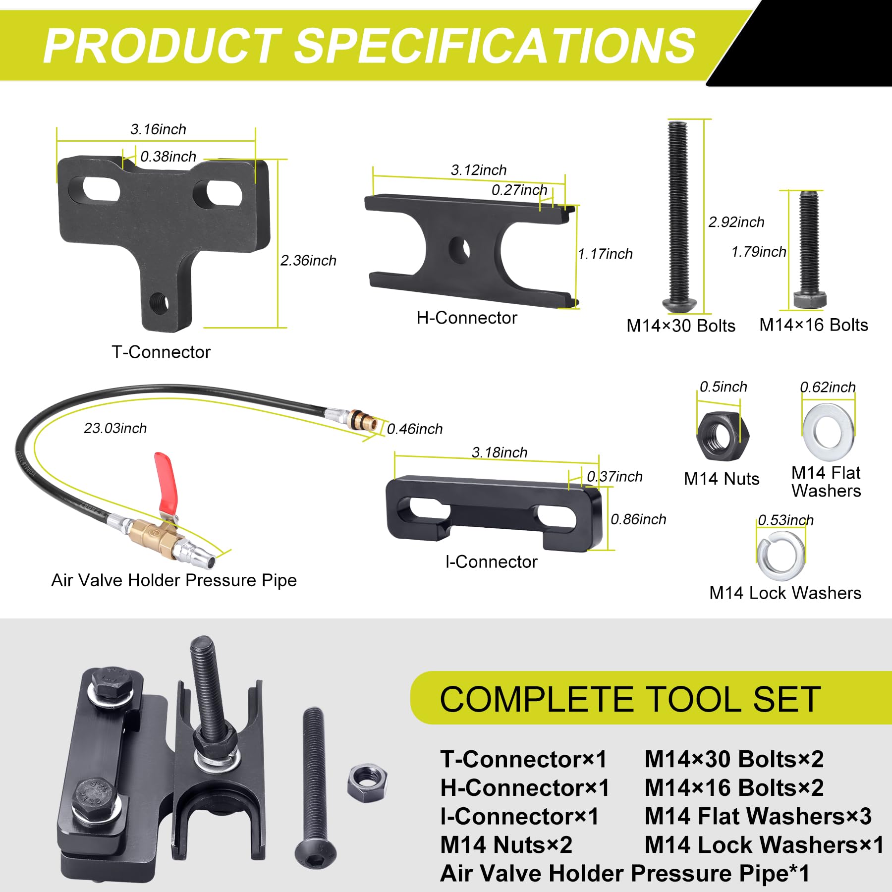 TCHENPART cylinder air pressure test setup helps diagnose leaks during maintenance