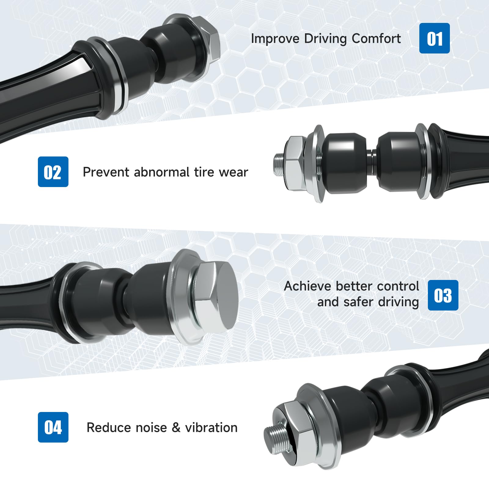 TCHENPART K700432 front stabilizer end link for Tahoe reduces noise and vibration