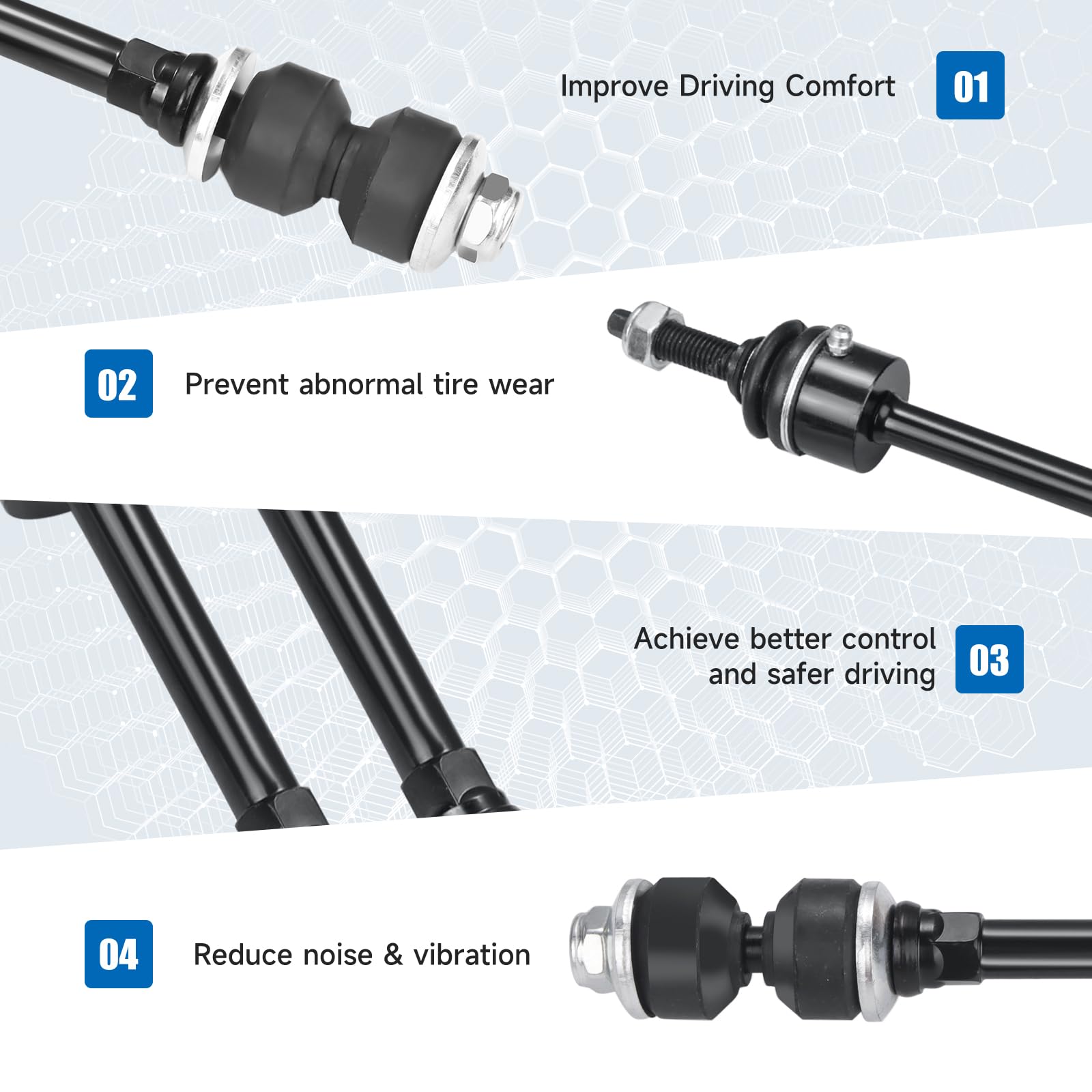 Under vehicle view of K7400 stabilizer link connection