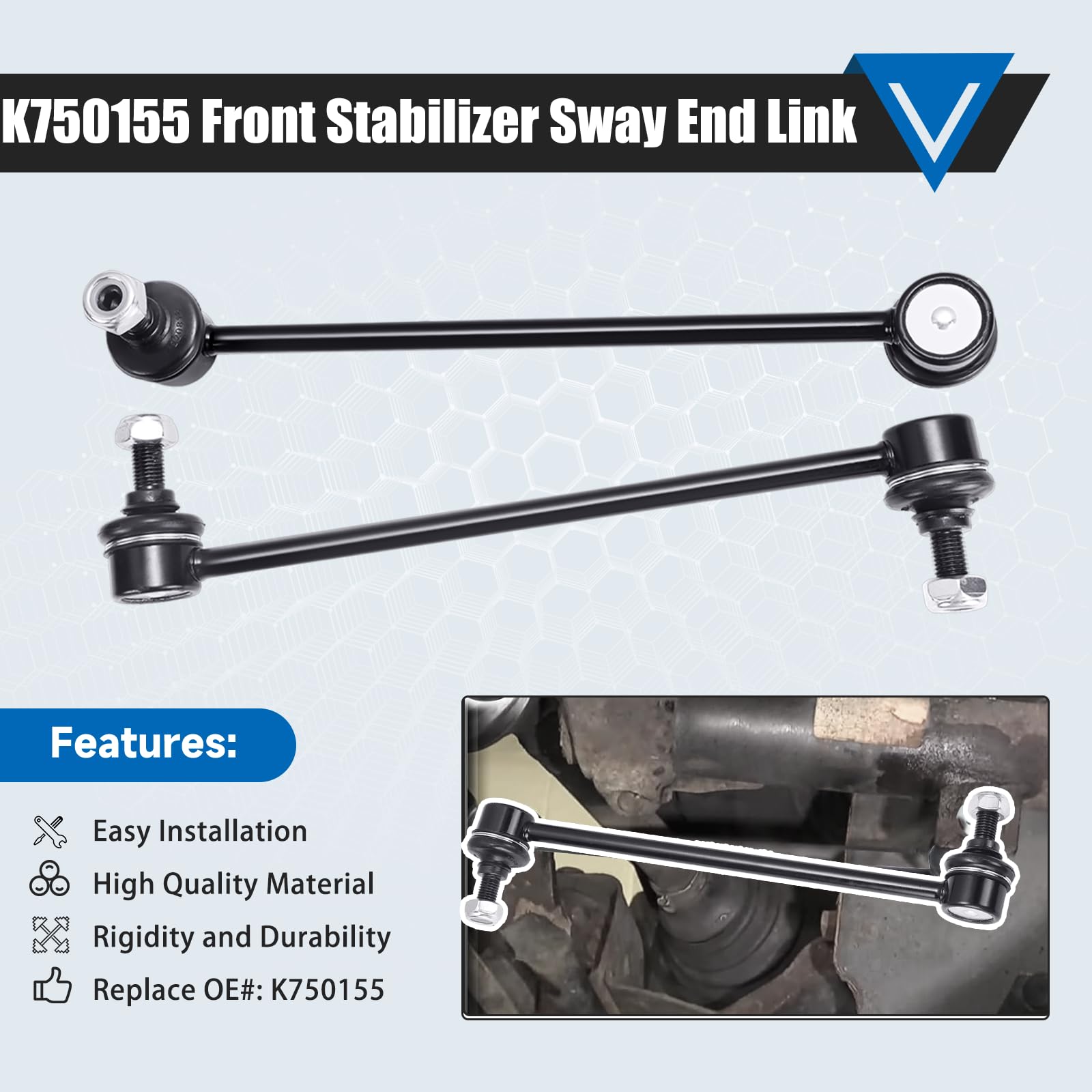 TCHENPART K750155 front stabilizer link for GMC Acadia improves anti-roll control on curves