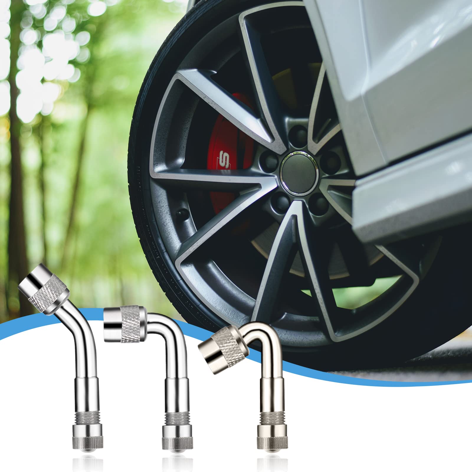 tchrules valve extension adapter 90-degree simplifies reach on SUVs