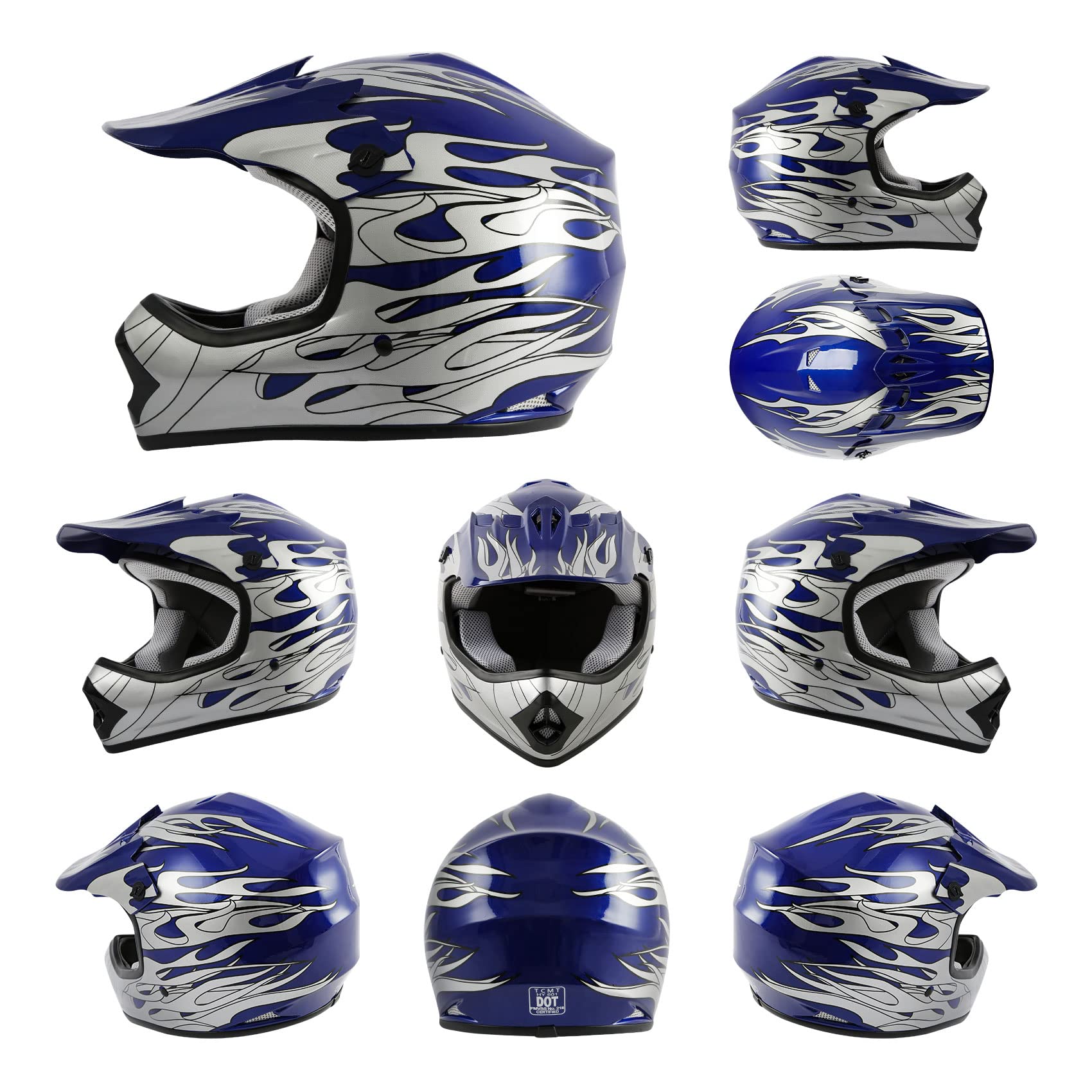 TCMT Youth helmet with adjustable sun visor reduces glare while riding.