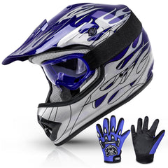 TCMT Youth dirt bike helmet front view with DOT protection for off-road adventures.