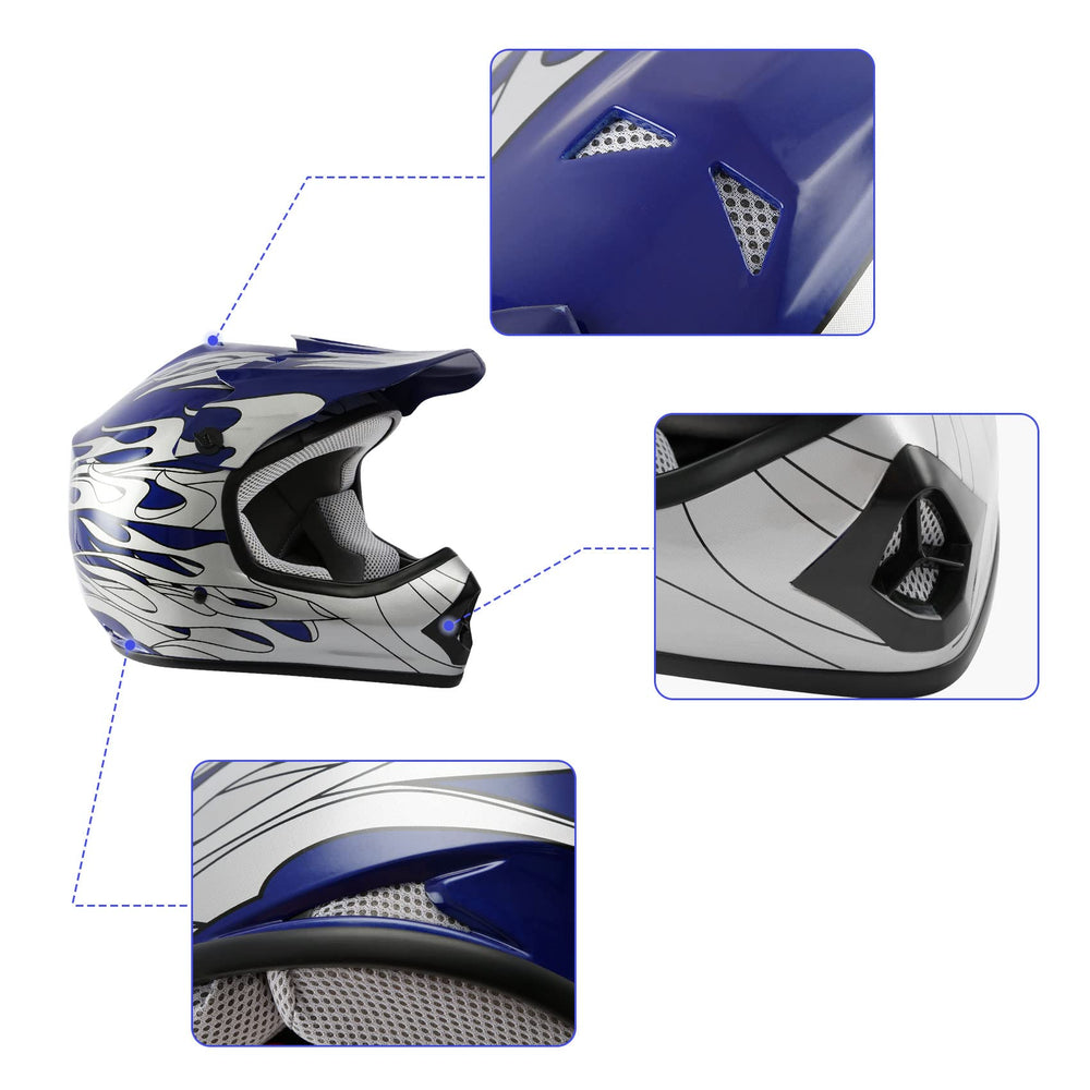 TCMT Youth goggles set pairs with helmet for clear off-road visibility.