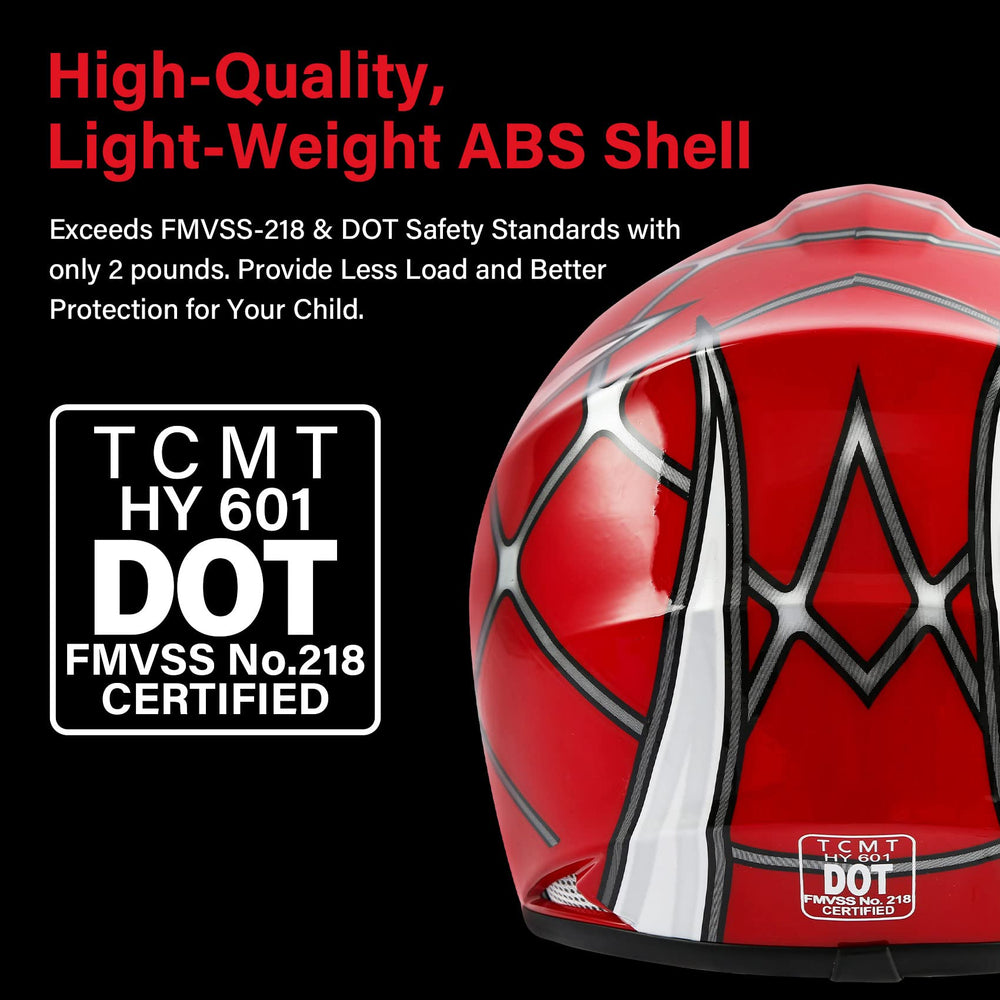 TCMT Youth Dirt Bike Helmet visor adjustment; glare reduction for bright trail days.