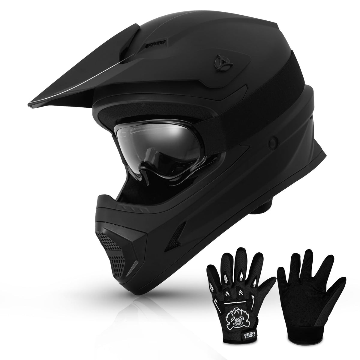 TCMT Youth Dirt Bike Helmet front view showing DOT protection for off-road riding