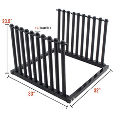 TCP Global 9-Lite windshield rack empty, highlighting compact, space-saving setup