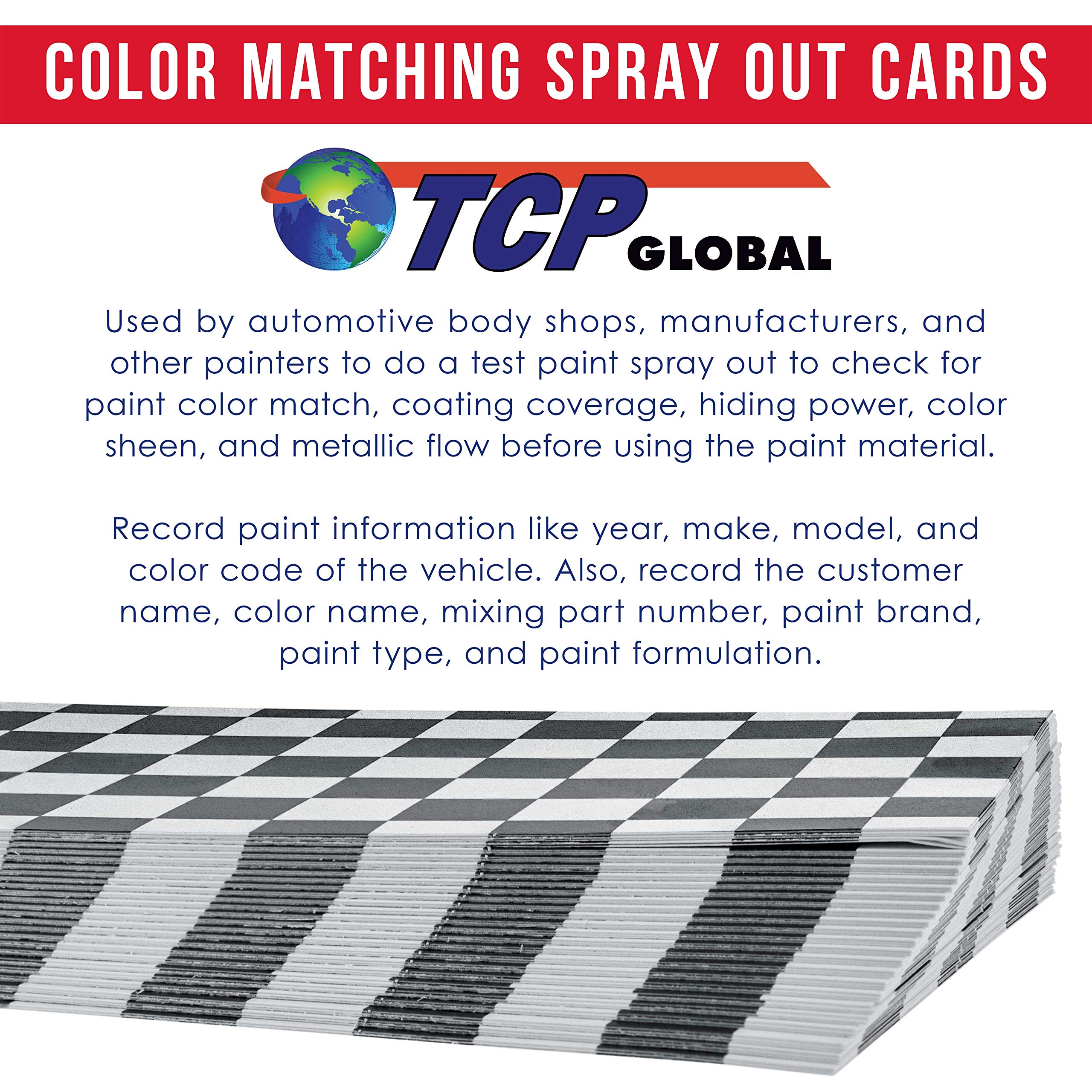 TCP Global color record card setup for vehicle year, make, model and color code