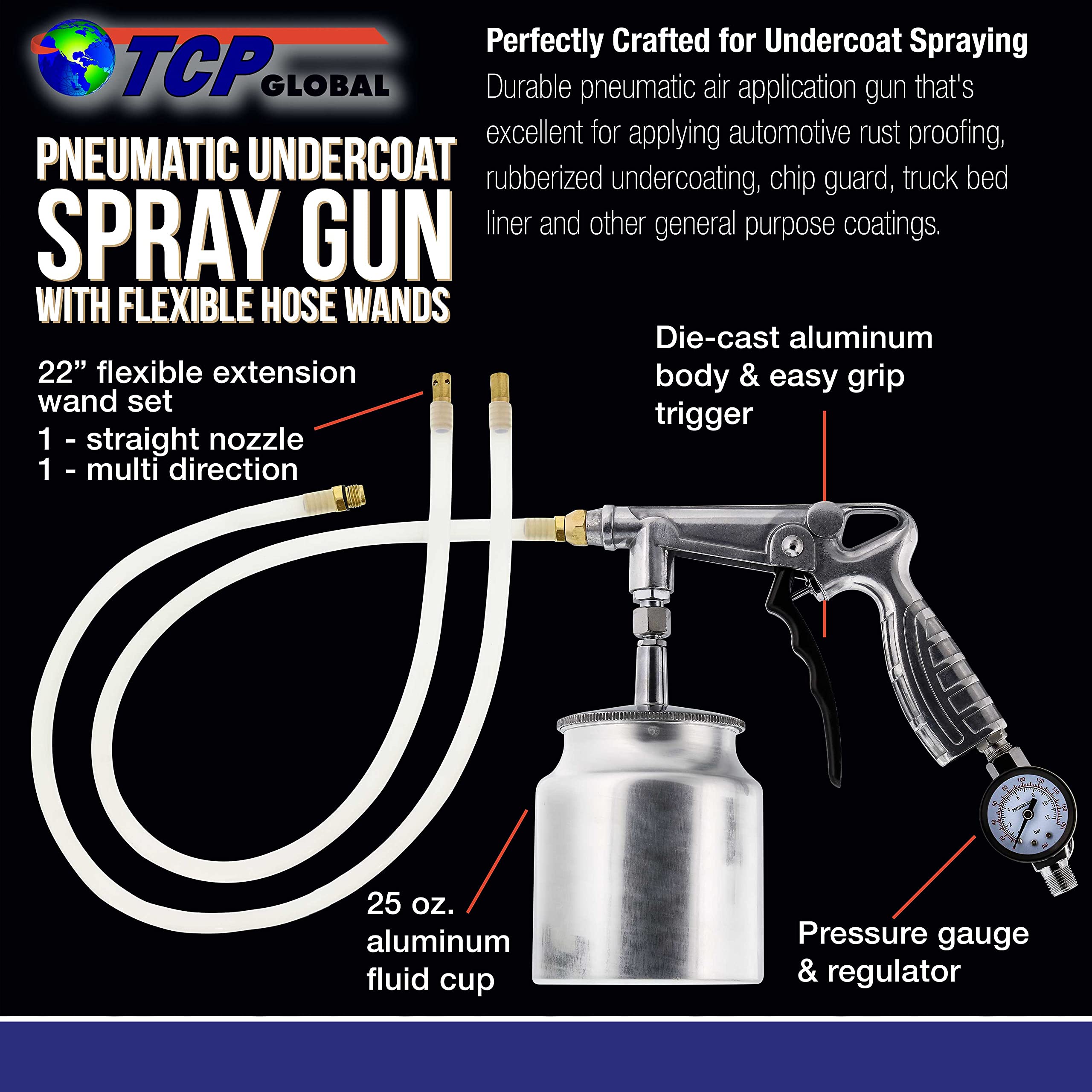 TCP Global extension wand with multi-directional nozzle reaching tight spaces.