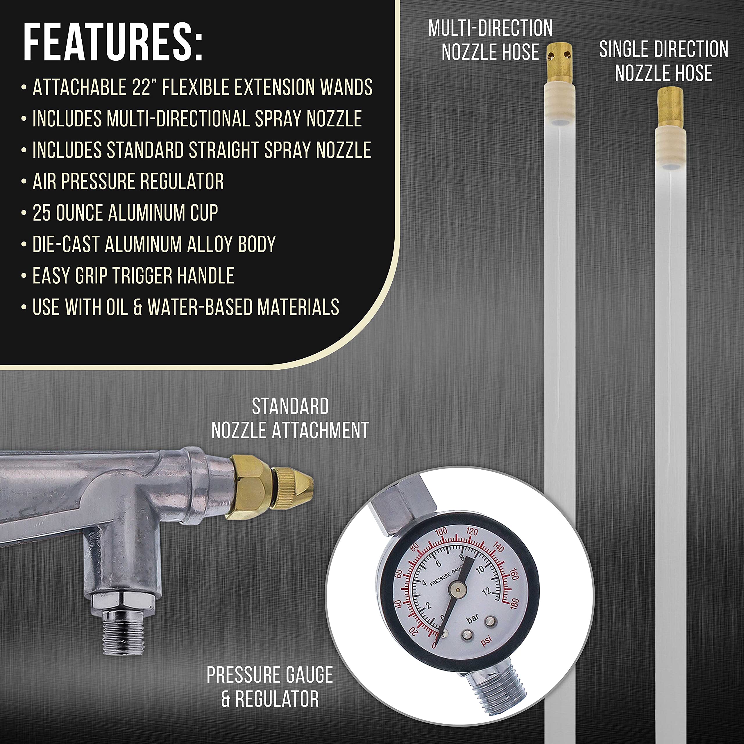 TCP Global straight extension wand for direct, controlled spray.