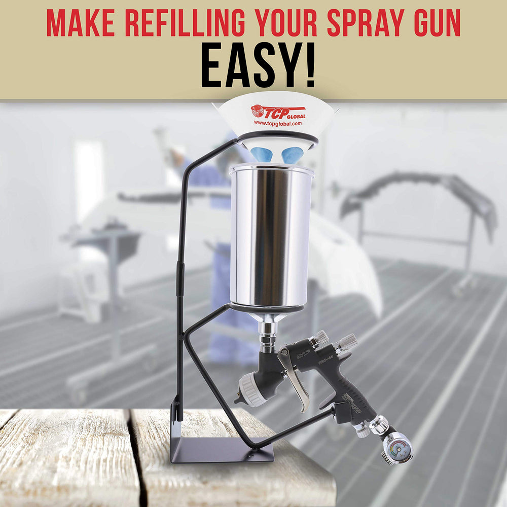 TCP Global gravity-feed paint gun holder sturdy-steel-build delivers reliable durability during prep.