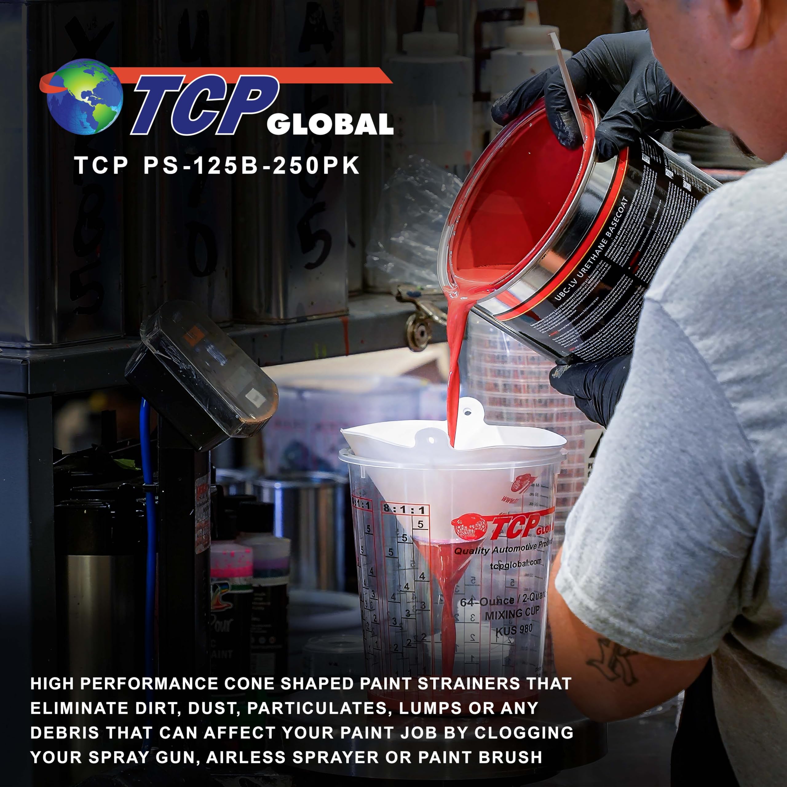 TCP Global versatile cone strainer for solvent and water-based paints