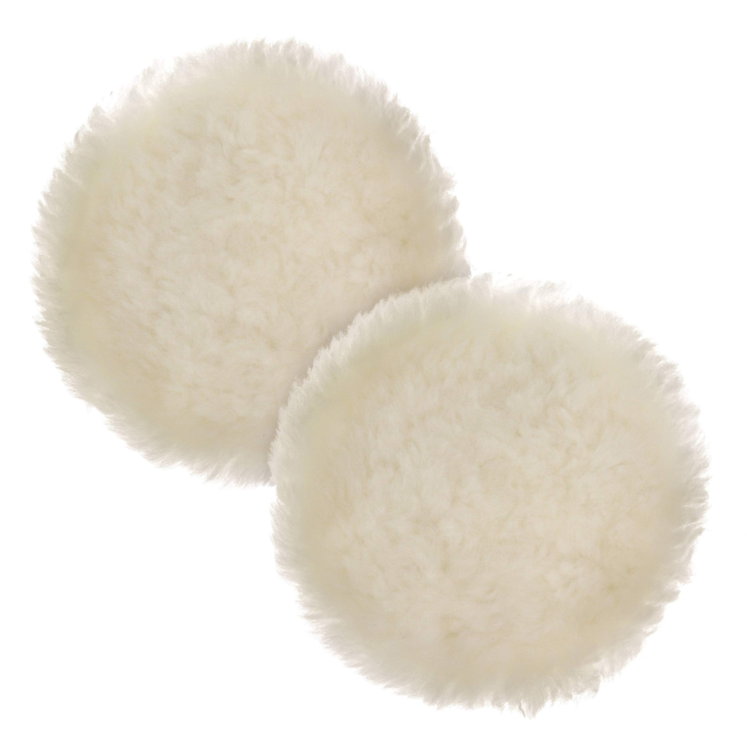 TCP Global premium 6-inch wool buffing pad with plush pile for even wax application