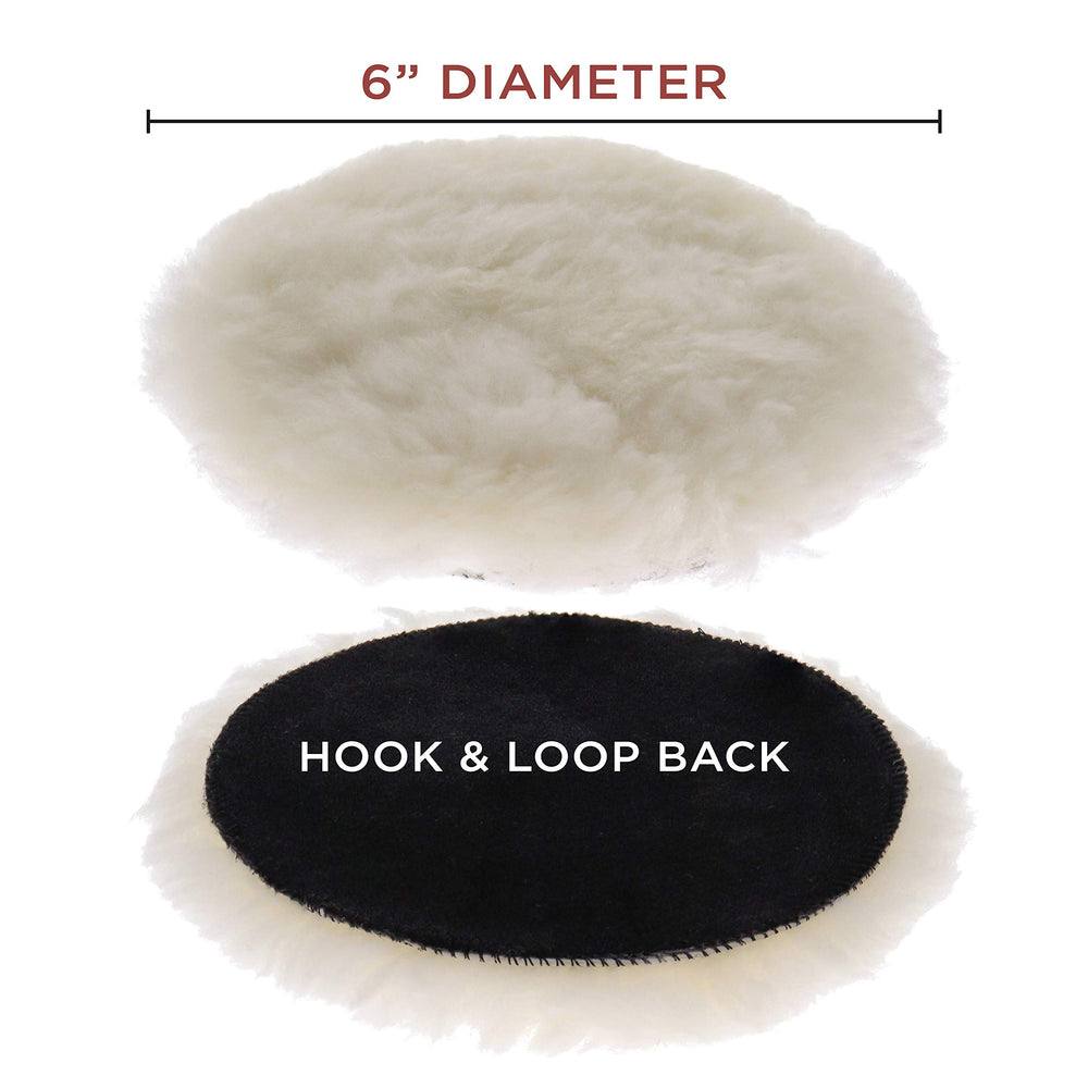 Using TCP Global 6-inch wool buffing pad on an orbital polisher for even compound distribution